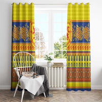 Scottish Christmas Window Curtain Scotland Thistle and Celtic Knot Yellow-Red Color - Wonder Print Shop