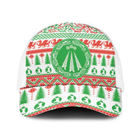 Welsh Christmas Baseball Net Cap Awen and Celtics Culture with Xmas Elements - Wonder Print Shop
