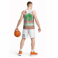 Welsh Christmas Basketball Jersey Awen and Celtics Culture with Xmas Elements - Wonder Print Shop