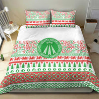 Welsh Christmas Bedding Set Awen and Celtics Culture with Xmas Elements - Wonder Print Shop