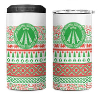 Welsh Christmas 4 in 1 Can Cooler Tumbler Awen and Celtics Culture with Xmas Elements - Wonder Print Shop