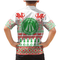 Welsh Christmas Family Matching Mermaid Dress and Hawaiian Shirt Awen and Celtics Culture with Xmas Elements - Wonder Print Shop