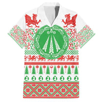 Welsh Christmas Family Matching Off Shoulder Maxi Dress and Hawaiian Shirt Awen and Celtics Culture with Xmas Elements - Wonder Print Shop