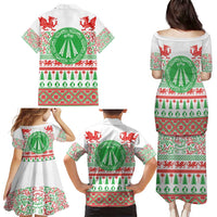 Welsh Christmas Family Matching Puletasi and Hawaiian Shirt Awen and Celtics Culture with Xmas Elements - Wonder Print Shop