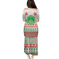 Welsh Christmas Family Matching Puletasi and Hawaiian Shirt Awen and Celtics Culture with Xmas Elements - Wonder Print Shop