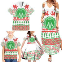 Welsh Christmas Family Matching Summer Maxi Dress and Hawaiian Shirt Awen and Celtics Culture with Xmas Elements - Wonder Print Shop