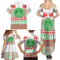 Welsh Christmas Family Matching Summer Maxi Dress and Hawaiian Shirt Awen and Celtics Culture with Xmas Elements - Wonder Print Shop