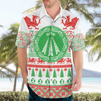 Welsh Christmas Hawaiian Shirt Awen and Celtics Culture with Xmas Elements - Wonder Print Shop