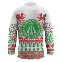 Welsh Christmas Hockey Jersey Awen and Celtics Culture with Xmas Elements - Wonder Print Shop