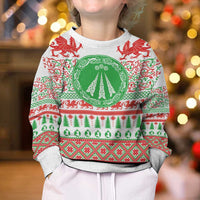 Welsh Christmas Kid Ugly Christmas Sweater Awen and Celtics Culture with Xmas Elements - Wonder Print Shop