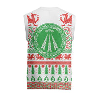 Welsh Christmas Knitted V-Neck Vest Awen and Celtics Culture with Xmas Elements - Wonder Print Shop