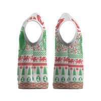 Welsh Christmas Knitted V-Neck Vest Awen and Celtics Culture with Xmas Elements - Wonder Print Shop