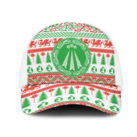 Welsh Christmas Mesh Trucker Cap Awen and Celtics Culture with Xmas Elements - Wonder Print Shop