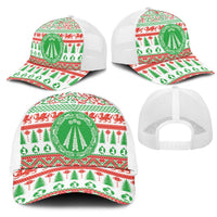 Welsh Christmas Mesh Trucker Cap Awen and Celtics Culture with Xmas Elements - Wonder Print Shop