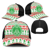 Welsh Christmas Mesh Trucker Cap Awen and Celtics Culture with Xmas Elements - Wonder Print Shop