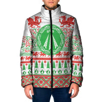 Welsh Christmas Padded Jacket Awen and Celtics Culture with Xmas Elements - Wonder Print Shop