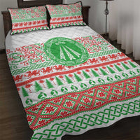 Welsh Christmas Quilt Bed Set Awen and Celtics Culture with Xmas Elements - Wonder Print Shop
