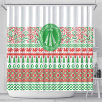Welsh Christmas Shower Curtain Awen and Celtics Culture with Xmas Elements - Wonder Print Shop