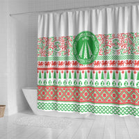 Welsh Christmas Shower Curtain Awen and Celtics Culture with Xmas Elements - Wonder Print Shop