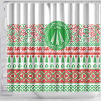 Welsh Christmas Shower Curtain Awen and Celtics Culture with Xmas Elements - Wonder Print Shop