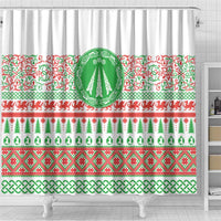 Welsh Christmas Shower Curtain Awen and Celtics Culture with Xmas Elements - Wonder Print Shop