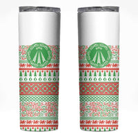 Welsh Christmas Skinny Tumbler Awen and Celtics Culture with Xmas Elements - Wonder Print Shop