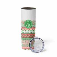 Welsh Christmas Skinny Tumbler Awen and Celtics Culture with Xmas Elements - Wonder Print Shop