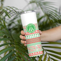 Welsh Christmas Skinny Tumbler Awen and Celtics Culture with Xmas Elements - Wonder Print Shop