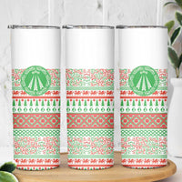 Welsh Christmas Skinny Tumbler Awen and Celtics Culture with Xmas Elements - Wonder Print Shop
