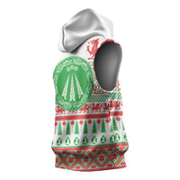 Welsh Christmas Sleeveless Hoodie Awen and Celtics Culture with Xmas Elements - Wonder Print Shop