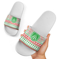 Welsh Christmas Slide Sandals Awen and Celtics Culture with Xmas Elements - Wonder Print Shop