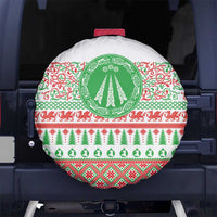 Welsh Christmas Spare Tire Cover Awen and Celtics Culture with Xmas Elements - Wonder Print Shop