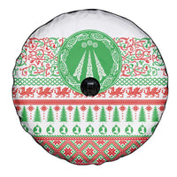 Welsh Christmas Spare Tire Cover Awen and Celtics Culture with Xmas Elements - Wonder Print Shop