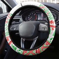 Welsh Christmas Steering Wheel Cover Awen and Celtics Culture with Xmas Elements - Wonder Print Shop
