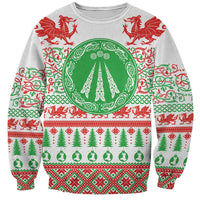 Welsh Christmas Sweatshirt Awen and Celtics Culture with Xmas Elements - Wonder Print Shop