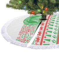 Welsh Christmas Tree Skirt Awen and Celtics Culture with Xmas Elements - Wonder Print Shop