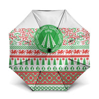 Welsh Christmas Umbrella Awen and Celtics Culture with Xmas Elements - Wonder Print Shop