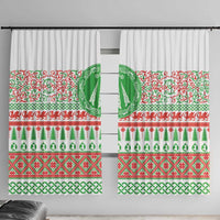 Welsh Christmas Window Curtain Awen and Celtics Culture with Xmas Elements - Wonder Print Shop