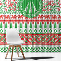 Welsh Christmas Window Curtain Awen and Celtics Culture with Xmas Elements - Wonder Print Shop