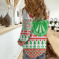 Welsh Christmas Women Casual Shirt Awen and Celtics Culture with Xmas Elements - Wonder Print Shop