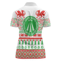 Welsh Christmas Women Polo Shirt Awen and Celtics Culture with Xmas Elements - Wonder Print Shop