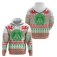 Welsh Christmas Zip Hoodie Awen and Celtics Culture with Xmas Elements - Wonder Print Shop