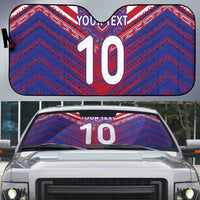 Custom Haiti National Football Auto Sun Shade Dashiki Sporty Style - Wonder Print Shop