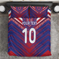 Custom Haiti National Football Bedding Set Dashiki Sporty Style - Wonder Print Shop