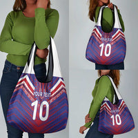 Custom Haiti National Football Grocery Bag Dashiki Sporty Style - Wonder Print Shop
