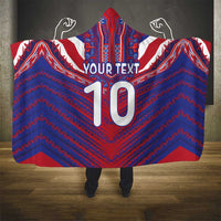 Custom Haiti National Football Hooded Blanket Dashiki Sporty Style - Wonder Print Shop