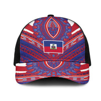 Haiti National Football Mesh Trucker Cap Dashiki Sporty Style - Wonder Print Shop