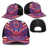 Haiti National Football Mesh Trucker Cap Dashiki Sporty Style - Wonder Print Shop