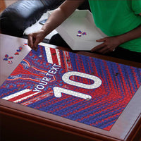 Custom Haiti National Football Puzzle Dashiki Sporty Style - Wonder Print Shop