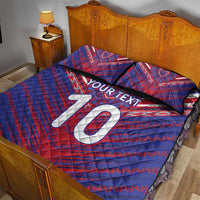 Custom Haiti National Football Quilt Bed Set Dashiki Sporty Style - Wonder Print Shop